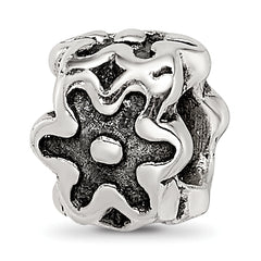 Sterling Silver Reflections Antiqued Flower Kids Bead
