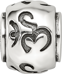Sterling Silver Reflections Antiqued Om Bead