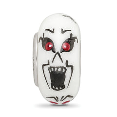 Sterling Silver Reflections Hand Painted Ghouls, White Glass Bead