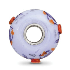 Sterling Silver Reflections Hand Painted Dragon, Purple Glass Bead