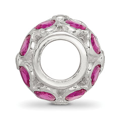 Sterling Silver Reflections Red Heart CZ Bead