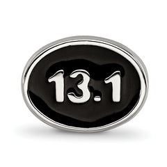 Sterling Silver Reflections Black Enameled Half Marathon Bead