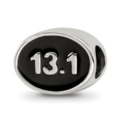 Sterling Silver Reflections Black Enameled Half Marathon Bead