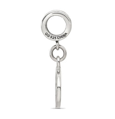 Sterling Silver Reflections Black Enameled Half Marathon Dangle Charm