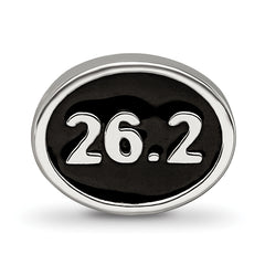 Sterling Silver Reflections Black Enameled Marathon Bead
