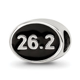 Sterling Silver Reflections Black Enameled Marathon Bead