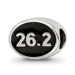 Sterling Silver Reflections Black Enameled Marathon Bead