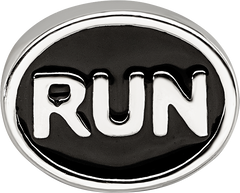 Sterling Silver Reflections Black Enameled Run Bead