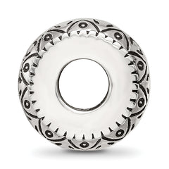 Sterling Silver Reflections Antiqued Aztec Pattern Bead