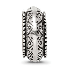 Sterling Silver Reflections Antiqued Aztec Pattern Bead