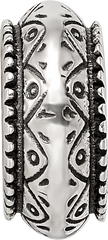 Sterling Silver Reflections Antiqued Aztec Pattern Bead