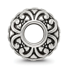Sterling Silver Reflections Antiqued Small Hearts Pattern Bead