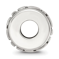 Sterling Silver Reflections Antiqued Brick Pattern Bead