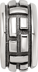 Sterling Silver Reflections Antiqued Brick Pattern Bead