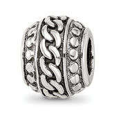 Sterling Silver Reflections Antiqued Large Chain Pattern Bead