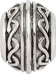 Sterling Silver Reflections Antiqued Pattern Bead