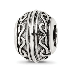 Sterling Silver Reflections Antiqued Pattern Bead