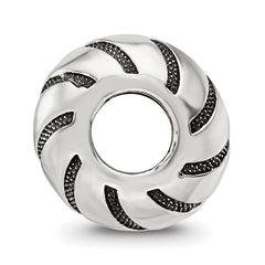 Sterling Silver Reflections Antiqued Swirl Pattern Bead