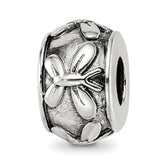Sterling Silver Reflections Antiqued Butterfly Pattern Bead