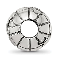 Sterling Silver Reflections Antiqued Globe Pattern Bead