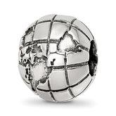 Sterling Silver Reflections Antiqued Globe Pattern Bead