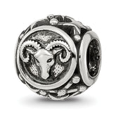 Sterling Silver Reflections Antiqued Zodiac Aries Bead
