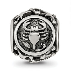 Sterling Silver Reflections Antiqued Zodiac Scorpio Bead