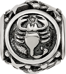Sterling Silver Reflections Antiqued Zodiac Scorpio Bead