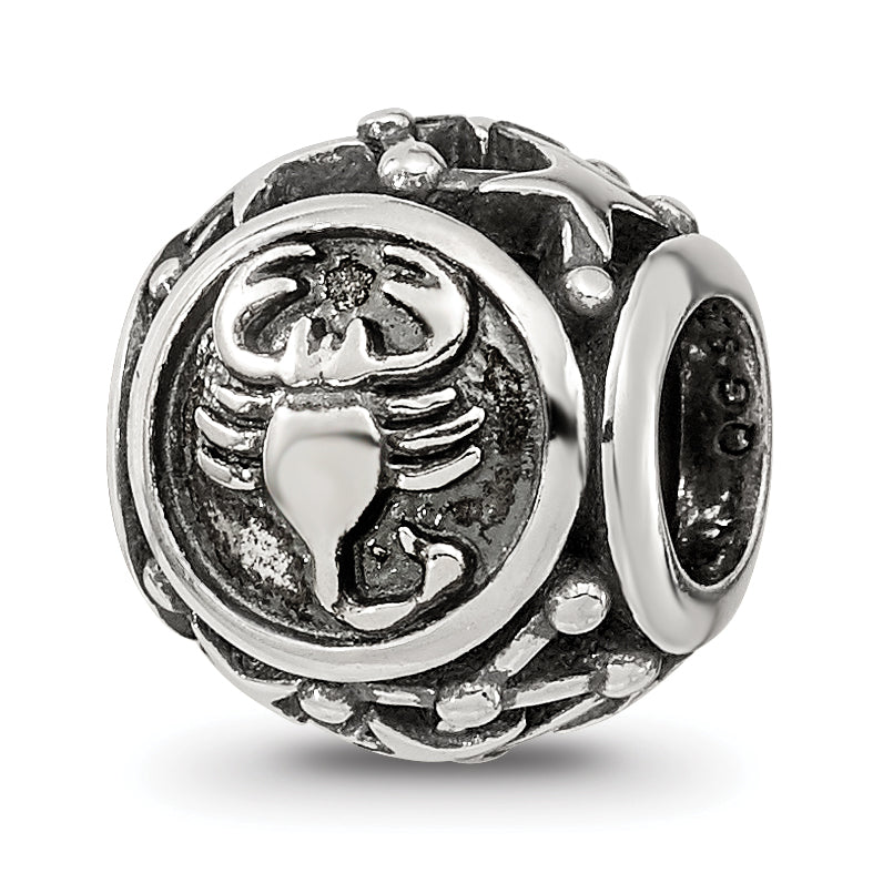 Sterling Silver Reflections Antiqued Zodiac Scorpio Bead