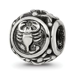 Sterling Silver Reflections Antiqued Zodiac Scorpio Bead