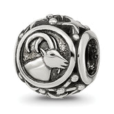 Sterling Silver Reflections Antiqued Zodiac Capricorn Bead