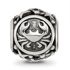 Sterling Silver Reflections Antiqued Zodiac Cancer Bead