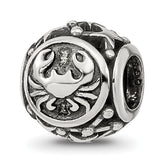 Sterling Silver Reflections Antiqued Zodiac Cancer Bead