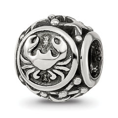 Sterling Silver Reflections Antiqued Zodiac Cancer Bead