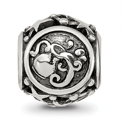 Sterling Silver Reflections Antiqued Zodiac Aquarius Bead