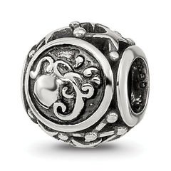 Sterling Silver Reflections Antiqued Zodiac Aquarius Bead