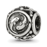 Sterling Silver Reflections Antiqued Zodiac Pisces Bead