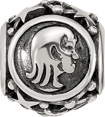 Sterling Silver Reflections Antiqued Zodiac Virgo Bead