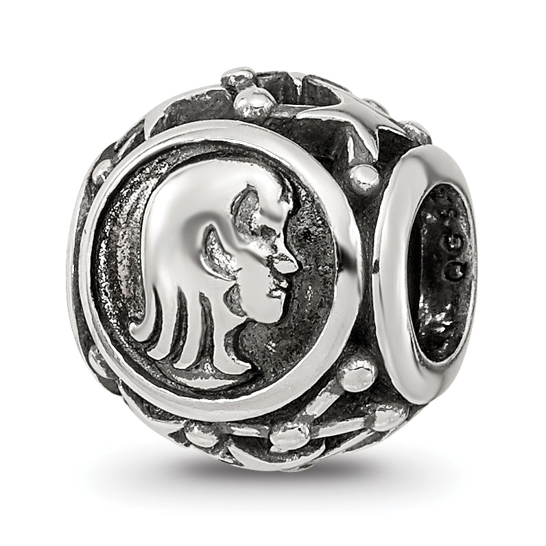 Sterling Silver Reflections Antiqued Zodiac Virgo Bead