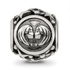 Sterling Silver Reflections Antiqued Zodiac Gemini Bead