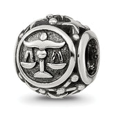 Sterling Silver Reflections Antiqued Zodiac Libra Bead