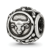 Sterling Silver Reflections Antiqued Zodiac Taurus Bead