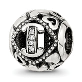 Sterling Silver Reflections CZ Letter I Bead
