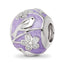 Sterling Silver Reflections Rhodium-plated Enamel CZ Spring Theme Bead