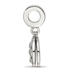 Sterling Silver Reflections Rhod-plated Enamel CZ Celestial Dangle Bead