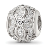 Sterling Silver Reflections Rhodium-plated CZ Bead