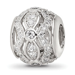 Sterling Silver Reflections Rhodium-plated CZ Bead