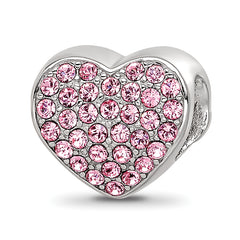 Sterling Silver Reflections Crystals Nurse Heart Bead