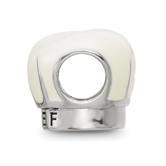 Sterling Silver Reflections Rhod-plated Enamel Chef Hat Bead