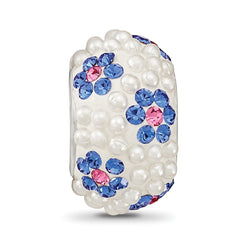 SS Reflections Rhod-plated Preciosa Crystal & Imitation Pearl Bead